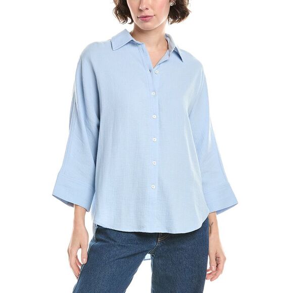 Madewell Tops - Madewell Womens  Double-Gauze Oversized Shirt, Blue